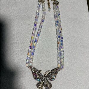 Eye Candy Iridescent Butterfly Necklace statement piece